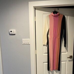 NWOT Turtleneck Warm Sweater color block  Dress